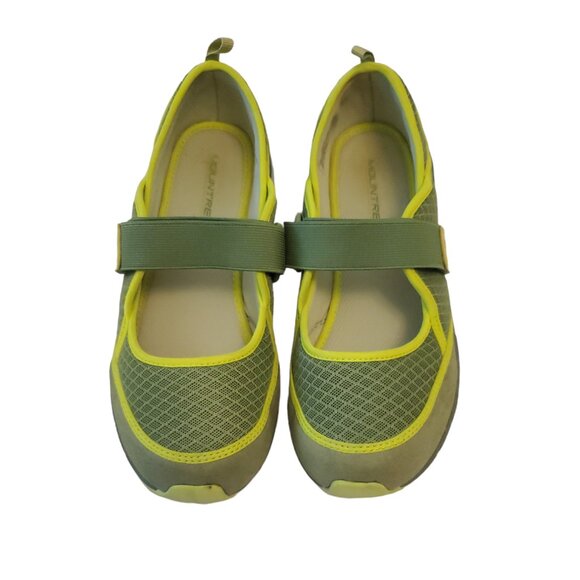 Mountrek Shoes - Mountrek Tour Mary Jane Mesh Shoes Velcor Strap Green and Lime 8.5